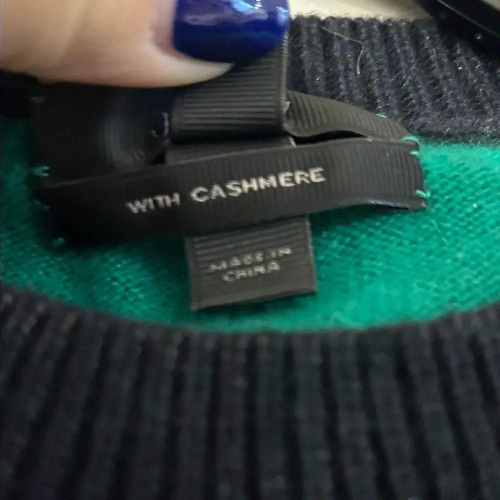 J. Crew Black and Green Sweater, Size Small